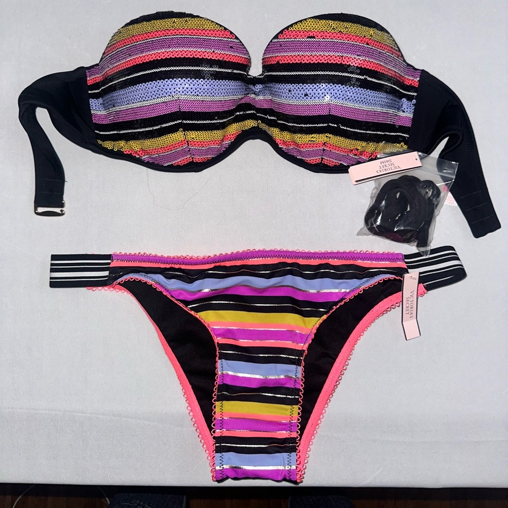 NWT Victoria’s Secret The Flirt Rainbow Bikini Set